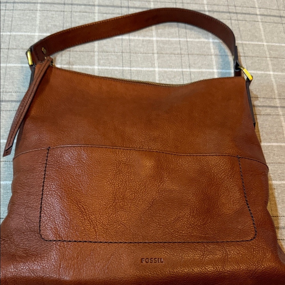 Fossil Tan Leather Shoulder Bag